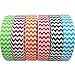 30 Yards (6 X 5yds) 7/8 Inch 6 Colors Rainbow Chevron Printed White Grosgrain Ribbon Hairbow Craft Supplies