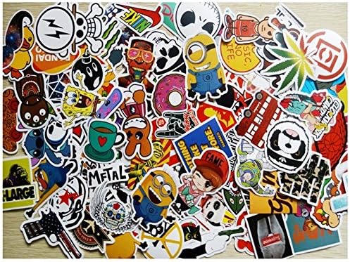 Pack of 200 Stickers by Luss Custom - Car Bumper Bicycle Motorcycle Skateboard Travel Suitcase Phone Macbook Decals Mix Fashion Cool (Random Patterns)