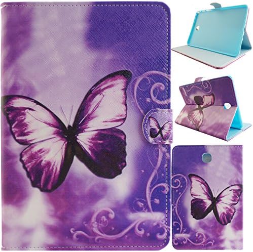 Tab A 8.0 T350 Case,UUcovers(TM) Ultral Slim Perfect Fit Vintage Style Premium Leather Flip Foilo Wallet Shell Shockproof Protective Cover for Sumsung Galaxy Tab A 8.0 T350 (Purple Butterfly)