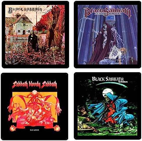 Black Sabbath Coaster Collection- (4) Different Album Covers Reproduced Onto Soft, Absorbent, Collectible Coasters - by N2Pics