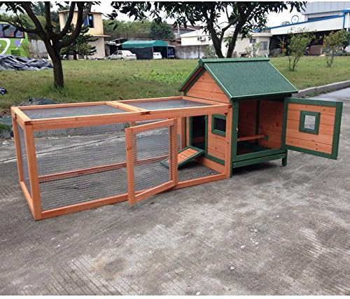 DELUXE 72" Rabbit Hutch Poultry Cage Bunny Chicken Coop Guinea Pig Ferret Hen