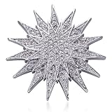 Sparkling Sunbursts Ignites Your Style: Hollywood Inspired Sterling Silver and Cubic Zirconia Sunburst Brooch