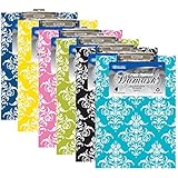 BAZIC Standard Size Damask Paperboard Clipboard w/ Low Profile Clip