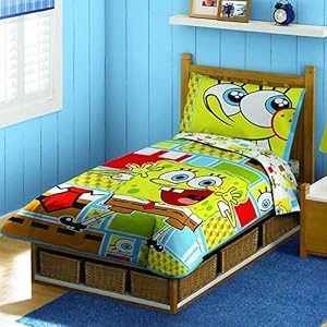 Spongebob Squarepants Toddler Bedding Set - 4pc Comforter Bed Set