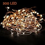 Extra Long 52ft 300led Starry String Lights Warm White on a Flexible Copper Wire