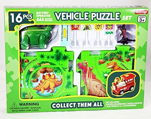 Dinosaur Car Powered Puzzle Play Set