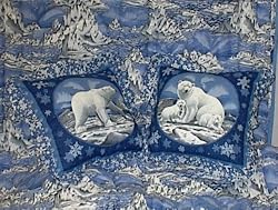 Polar Bears 16" Zippered Pillow Set featuring Shimmering Polar Bears in the Artic