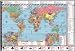 USA & World Map (Political Map with Facts, Double-Sided) Laminated Poster Print - 13 X 19