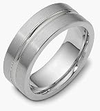 8mm Platinum Designer Comfort Fit Wedding Band Ring
