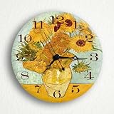 Vase with 12 Sunflowers by van Gogh 6" Silent Wall Clock