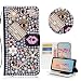 STENES iPhone 8 Plus Case - Stylish - 3D Handmade Bling Crystal Sexy Girls Bag High Heel Lips Desgin Wallet Credit Card Slots Fold Media Stand Leather Case for iPhone 7 Plus/iPhone 8 Plus - Pink