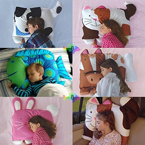 Baby Kids Toddler Nursery Cartoon Animals Cotton Pillowcase Baby Cozy Companion Pillow Cushion Cover ( Coffee Cat)