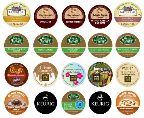 Crazy Cups Flavored Sampler,  K-Cup Portion Pack for Keurig K-Cup Brewers (Pack of 20)