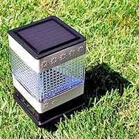 Metal Plated Square Fence Post Solar Light