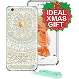 iPhone 6s Case, iPhone 6s Case Clear, iPhone 6s Case Mint Henna, ESR Totem Series Hybrid Case [One Piece] TPU Bumper +Hard PC Back Cover Protective Case for 4.7 inches iPhone 6s/6(Mint Mandala)
