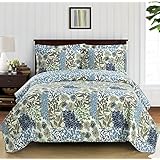 Elena King / California-King Size, Over-Sized Coverlet 3pc set, Luxury Microfiber Printed Quilt by Royal Hotel