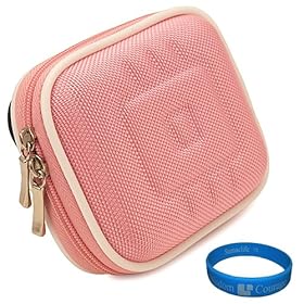 VG Nylon Camera Case (PINK) for Nikon Coolpix L26 Point and Shoot Digital Camera + SumacLife TM Wisdom Courage Wristband