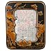 Handmade 10" Black Leather Picture Frame, 4x6 Photo Display With Hand-painted Nature Motifs