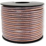 GLS Audio Premium 16 Gauge 50 Feet Speaker Wire - True 16AWG Speaker Cable 50ft Clear Jacket - High Quality 50' Spool Roll 16G 12/2 Bulk