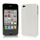(全17色）Hard Plastici Case for iPhone 4 ケース ハードプラスチック 　ホワイト　液晶保護フィルム USB充電ケーブル付(071-10)