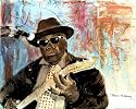 John Lee Hooker portrait blues Art Print POSTER music - 20" x 16"