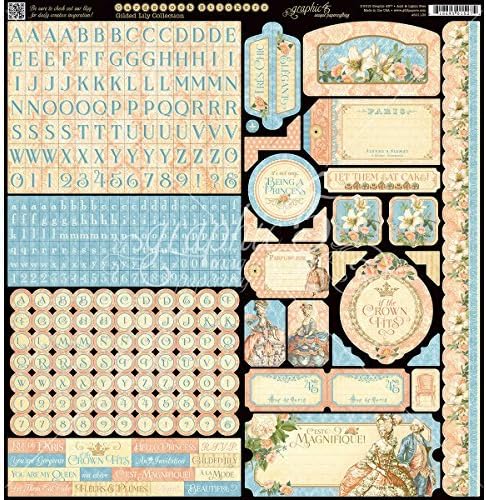 Graphic 45 Gilded Lily Scrapbook Sticker Sheet by Gilded Lily