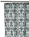 Carnation Home Fashions Damask Fabric Shower Curtain, Brown on Blue