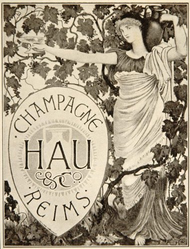 1913 Hau Champagne Walter Crane Mini Poster Art Nouveau - Original Mini Poster