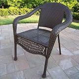 Oakland Living Elite Resin Wicker Chair in Coffee Finish Reviews