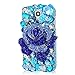 EVTECH(TM) for Samsung Galaxy Mega 6.3 i9200 i9205 3D Handmade Fashion Crystal Rhinestone Bling Case Cover Hard Case Clear(100% Handcrafted) (Color-A1)