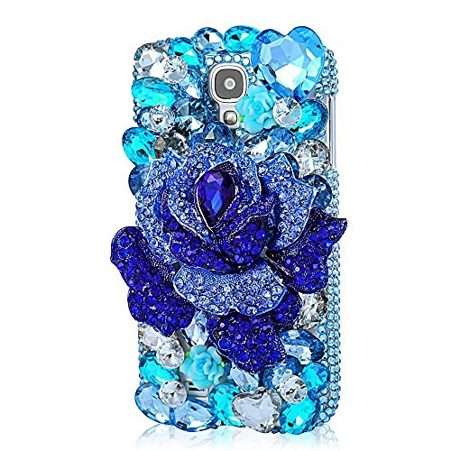 EVTECH(TM) for Samsung Galaxy Mega 6.3 i9200 i9205 3D Handmade Fashion Crystal Rhinestone Bling Case Cover Hard Case Clear(100% Handcrafted) (Color-A1)