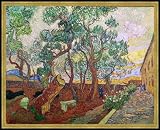 Framed picture: Vincent Van Gogh, The Garden of St. Paul's Hospital at St. Remy, 1889, 74 x 59 - Wood Corum S: Gold