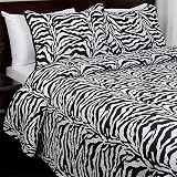 Zebra Black & White Cotton Quilt Set