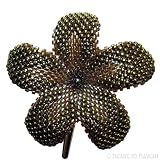 BeadedPlumeriaFlower-Bronze-metallicbrownflowerclip