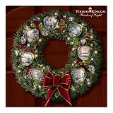 Thomas Kinkade Silver Bells Musical Christmas Wreath by The Bradford Editions