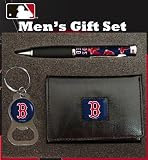 Boston Red Sox Tri-Fold Wallet with Pen & Keychain Gift Set
