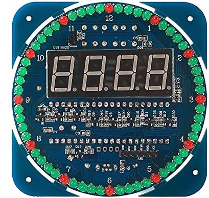 Amyove DIY DS1302 Rotating LED Digital Clock 51 Kit for 18B20 Temperature Display