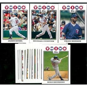 2008 Topps Minnesota Twins Series 1&2 Baseball Cards Complete Team Set of 25 cards including Johan Santana, Joe Mauer, Justin Morneau and more !