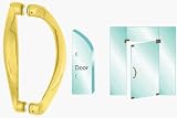 CRL 10 Gold Plated Glass Mounted Sculptured Pull Handles