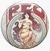 Search : R.E.O. Speedwagon - First Record (Woman) - AUTHENTIC 1980's RETRO VINTAGE 1.25' Button / Pin