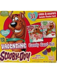 Scooby Doo Valentine Candy Card Kit with 31 Cards & Lollipops + Teacher Card