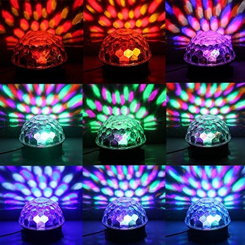 New Arrival Voice Control Rotating 8w Rgb Disco Lamp, Auto Activated Sound Control Magic Crystal Ball Stage Light for Home Party/ Bar/ Club/ Holiday/ Show/ Karaoke/ Christmas
