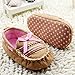 Weixinbuy Toddler Girl's Cotton Slip On Brown Cute Loafer Baby Shoe