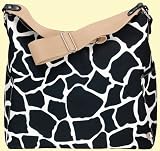 Oi Oi Hobo Black and White Giraffe Print Diaper Bag
