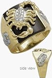 Men's 10 Karat Two-Tone Gold & Onyx Scorpion