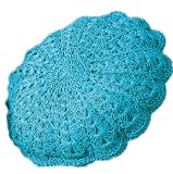 West Palm Crochet Paper Decorative Throw Pillow. 18 Inch Round. One Piece. (Turquoise, One Size)