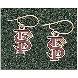 LogoArt Florida State Seminoles 10K Gold Team Font Dangle Earrings