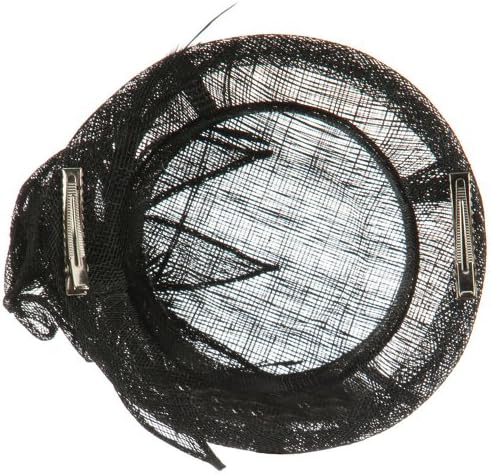 Rose Ribbon Sinamay Mini Hat - Black OSFM