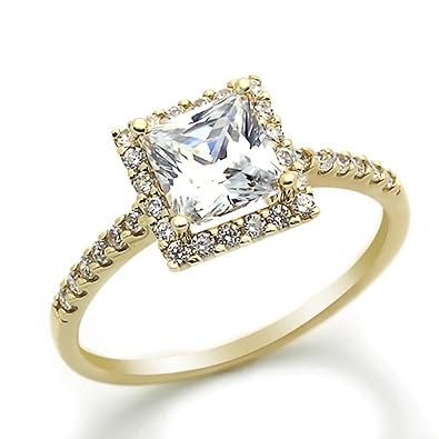 14k cz yellow gold wedding rings