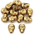 15g Skull Beads Antique Gold Plated 8.5mm Approx 14